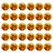 30 Pack K9 Crystal Octagon Beads 2 Holes 14mm Chandelier Prisms Amber