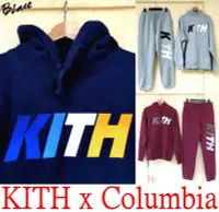 在飛比找Yahoo!奇摩拍賣優惠-BLACK全新KITH x Columbia 哥倫比亞刺繡漸