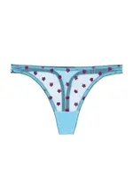 Dora Larsen Maudie Embroidered Tulle Thong - Blue 6 (UK 6 / XS)