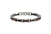 Men's Double Sided Steel Black Rose Gold IP Bracelet