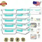 Airtight 30 oz Glass Meal Prep Containers - 10 Pack for Healthy Portion Control