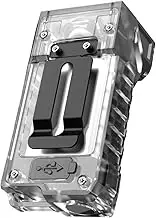 Generic LED Rotatable Mini Keychain Flashlight USB Charging Pocket Emergency Lantern Power Display Powerful Small Torch for Camping Fishing Walking