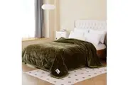 Bedding King Super Soft 4kg Queen/King Mink Blanket - Pure Olive Plush
