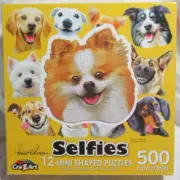 Cra-Z-Art 500 Piece Jigsaw Puzzle DOG SELFIES 12 mini shapes w/ poster & glue