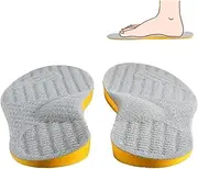 [Generic] Over Pronation Insoles, Heel Wedge Lifts Arch Support Inserts Orthotic Inserts, X-Leg Bow Legs Correcting Insoles for Excessive Pronation (Grey, 25cm)