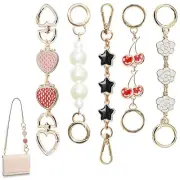 5Pcs Purse Extender Chain Bag Strap Extension Replacement for Women Girl Purs...