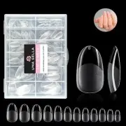 Almond Oval Fake Nails Pre-shape 504pcs Oval Gel Nail Tips Round Oval Almond