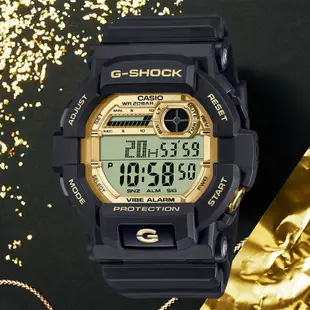 CASIO 卡西歐 G-SHOCK 黑金配色運動手錶 電子錶 GD-350GB-1