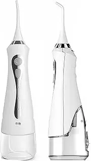 Bestgift Water Flossers for Teeth Cordless,Portable and USB Rechargeable IPX7 Waterproof Water 230ML 3 Modes 4 Jet Tips Water Flossing for Teeth Cleaning for Travel Home -White