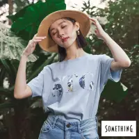 在飛比找momo購物網優惠-【SOMETHING】女裝 圖案寬版T恤(水藍色)