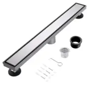 24" Linear Shower Drain With Tile Insert Grate Professional Brushed Nickel