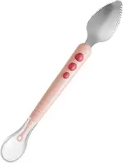 CHILDWEET Silicone Fruit Scraping Spoon Double Head Food Spoon for Easy Feeding with Storage Box for Weaning and Self Feeding
