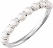 [JewelryWeb] 14ct White Gold Cultured Freshwater Pearl Polished Fashion Ring Jewelry for Women - Ring Size Options Range: J to P