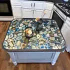 Handmade Blue Agate Table – Luxury Natural Stone & Epoxy Resin Table for home