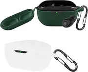 [2 Pack] easyBee Case Compatible with JBL Vibe Buds 2 / JBL Vibe Buds Bluetooth Headphone Charging Cover with 2 Keychain, Soft Liquid Silicone Ultra Thin Shockproof Protective Kit - White Green