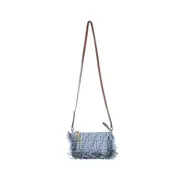 [FENDI] Denim-Effect Denim Baguette Pouch Blue