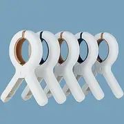 Set of 8 Oversized Beach Towel Clips, Maximum clamp Opening 1.8 inches, Heavy-Duty Towel Clips for Beach Chairs, Cruises, Clothing and Towel Rack Clamps. (4 Khaki and 4 Blue).