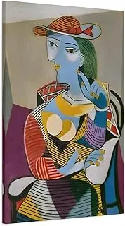 Pablo Ruiz Picasso Seated Woman - Canvas Wall Art Print Reproduction 24x36inch 60x90cm (Vertical) / 1.25inch 3.175cm