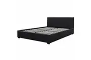 Design Square Modern Designer Gas Lift PU Leather Double Bed Frame With Headboard - Black