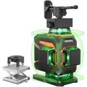 Laser Level 360 Self Leveling Green Light Laser Level Tool Wall Mount Base Br...