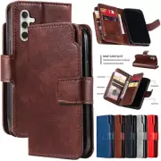 For Samsung S25 Ultra Plus S24FE S23 S22 S21 Case Leather Wallet Card Flip Cover