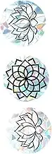 Hoement 3Pcs Mandala Window Cling Removable Non Adhesive Sticker Static Glass Door Decoration Easy to Apply Remove Material Decor