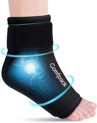 Ankle Ice Pack for Injuries Reusable Stretchable Heel Ice Pack Wrap Gel Cold