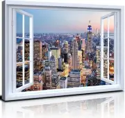 New York City Canvas Wall Art for Living Room NYC Skyline 36L" x 24W", nyc04