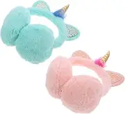 [FRCOLOR] Cartoon Hairband Earmuffs Plush Warm Winter Earmuffs for Girls Unicorns Design Random