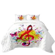 Colorful Splash Treble Clef and Butterflies Coverlet