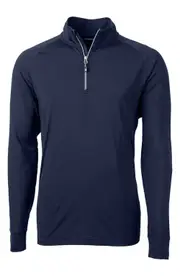 Cutter & Buck Adapt Knit Quarter Zip Pullover in Navy Blue at Nordstrom, Size Medium