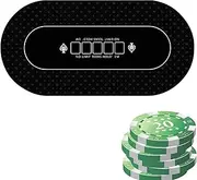 Poker Table Cloth - Large Game Table Mat, Anti Slip Poker Mat | Poker Table Top Mat, Soft Cloth bacarat Special Rubber Chip Mat, Extra Large Egg Beating Texas for Theme, Poker Night, 120x60cm