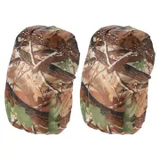 8-15L Waterproof Rucksack Cover, 2 Pack Backpack Rain Cover, XS, Leaf Camo