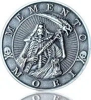 LZWIN Carpe Diem and Memento Mori Challenge Coin - 1.57 Inch Zinc Alloy Token for Life Reflection and Motivation for Mindfulness and Inspiration