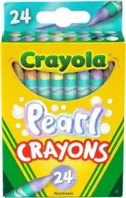 Crayola Pearl Crayons, Pearlescent Colors, 24 Count, Coloring Supplies, Gift...