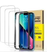 3x iPhone 15 Pro Max 14 13 12 11 Tempered Glass Screen Protector With Applicator