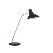Farrah Black Mid-Century Modern Adjustable Desk and Table Lamp