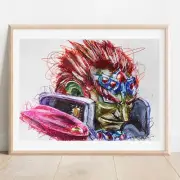 Ganondorf Ballpoint Pen Print, Legend of Zelda Art Poster
