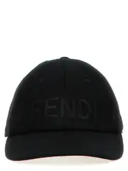 [Fendi] Fendi-Logo Cap Cappelli Nero-Uomo OS