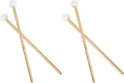 Binxind 4 Pieces Double Head Drum Cymbal Gong Mallet Soft Hammer Sticks Mallets Rods Felt Hammer 385mm