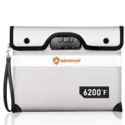 Upgraded 6200°F Fireproof Money Bag with Lock, Fireproof Bag w. Zipper/Reflec...