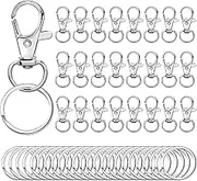 Lobster Claw Keychain | 50X Lanyard Snap Hook | Metal Swivel Clip Hook, Swivel Crafts Key Chain with Key Rings for Key Chain Making Kit