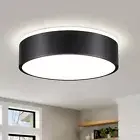Dimmable Black LED Ceiling Light, 2700K-6000K 5CCT in One Modern Flush Mount ...