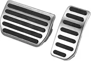 X AUTOHAUX 2pcs Brake Pedal Pad Gas Accelerator Pedal Cover for Volvo XC60 2010-2017 Silver Tone