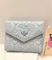 Luv Betsey by Betsey Johnson Blue Quilted LBCASH Tri Fold Small Wallet-NWT