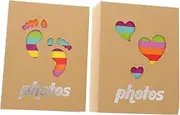 Diy Baby Photo Album Inserts Paper Souvenir Album Foot Heart Patterns 2 Pack