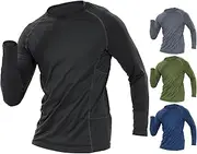[BOOMCOOL] Men's Compression Long Sleeve T-Shirt Athletic for Gym Yard and Workouts Sports Undershirt Base Layer UPF