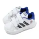 【adidas 愛迪達】X Spider Man 休閒鞋 Grand Court CF 小童 白 藍 魔鬼氈 小朋友 嬰兒鞋(ID8017)