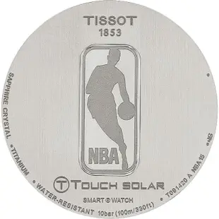 【TISSOT 天梭】T-TOUCH 鈦金屬太陽能觸控腕錶NBA特別版/黑45mm(T0914204720701)