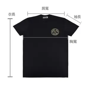 【VERSACE 凡賽斯】VERSACE JEANS COUTURE胸口金蔥LOGO純棉短袖T恤(男款/黑)